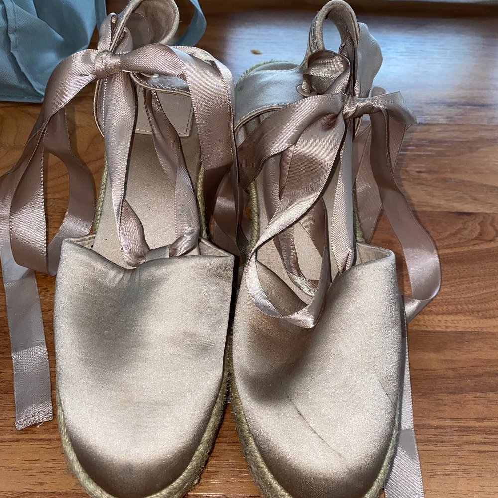Tory Burch Ribbon Espadrille Wedge